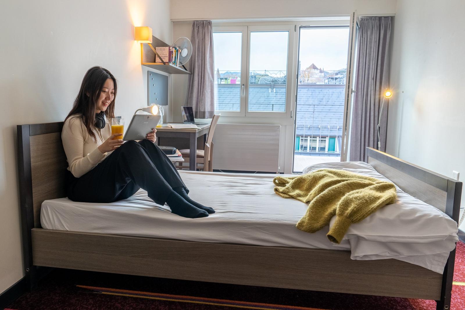 Single student room in BHMS campus accommodation